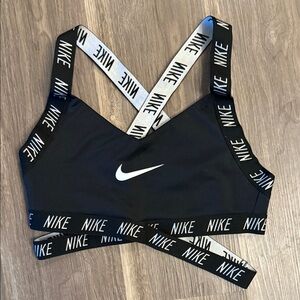 Nike Black and White Cross-Back Sports Bra